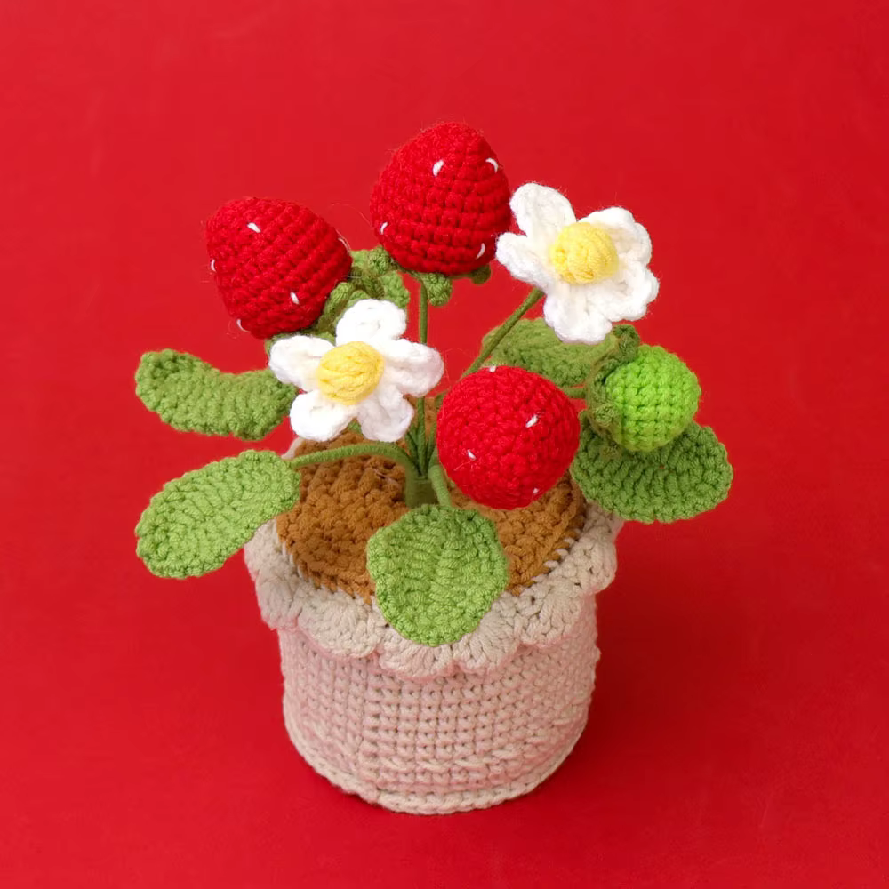 Plantes tricotées créatives en pot au Crochet