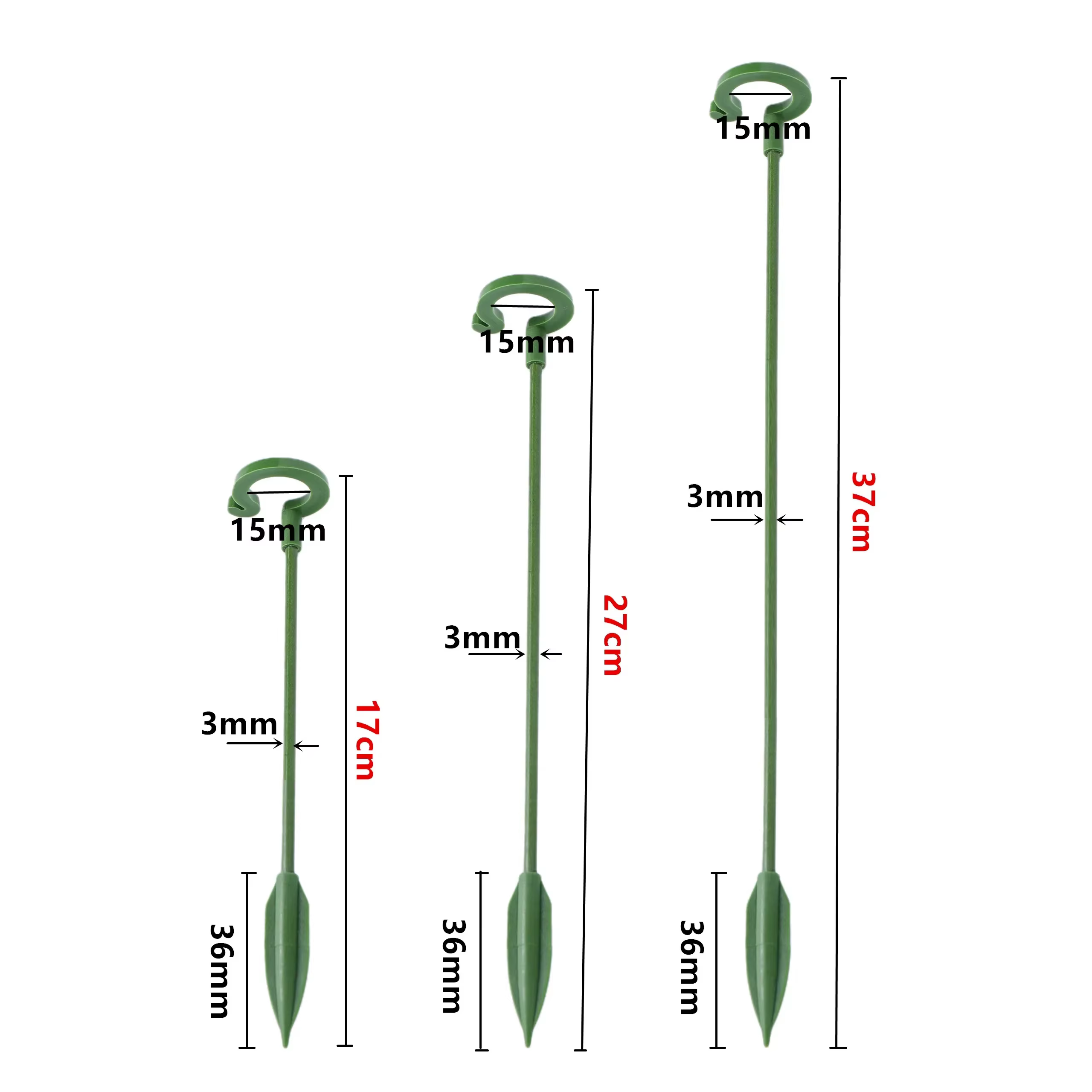 10 piquets de support pour plantes de 27 cm