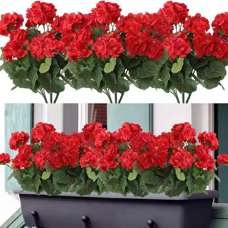 Fleur de géranium artificielle en soie