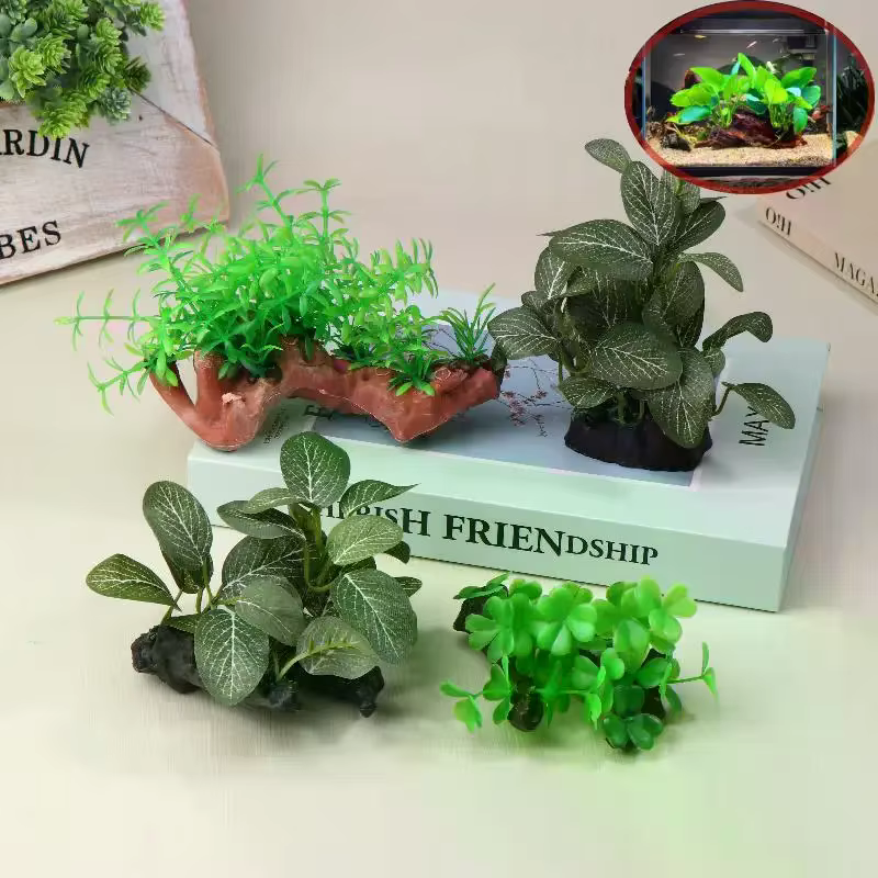 Plante artificielle en bois flotté pour décoration d'aquarium