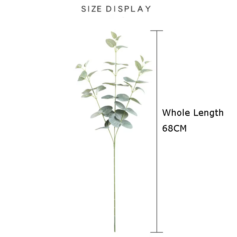 Plantes artificielles longues feuilles d'eucalyptus vertes