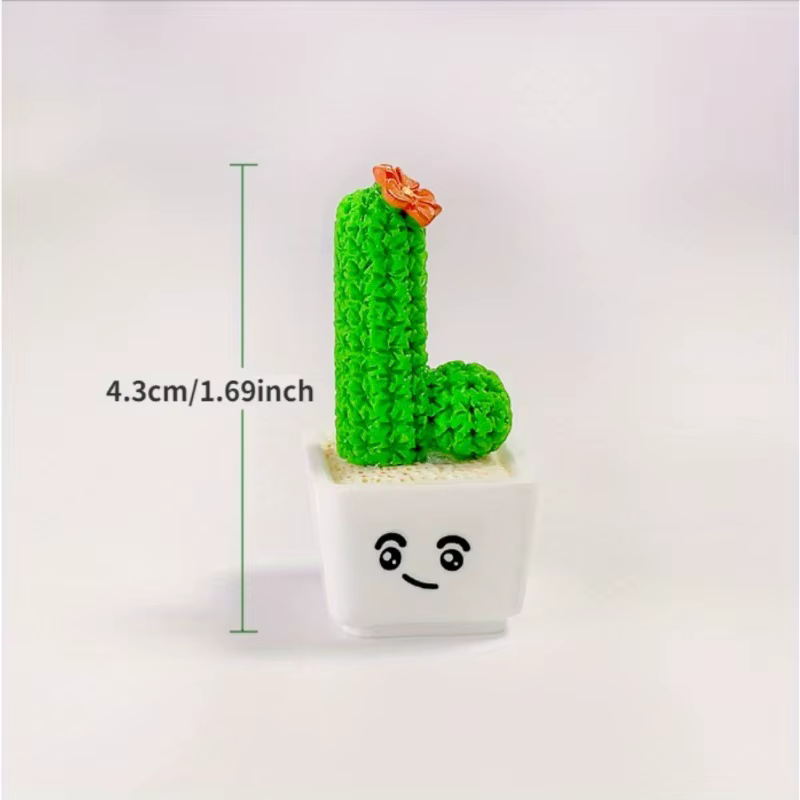1 lot de 4, Cactus succulent en résine