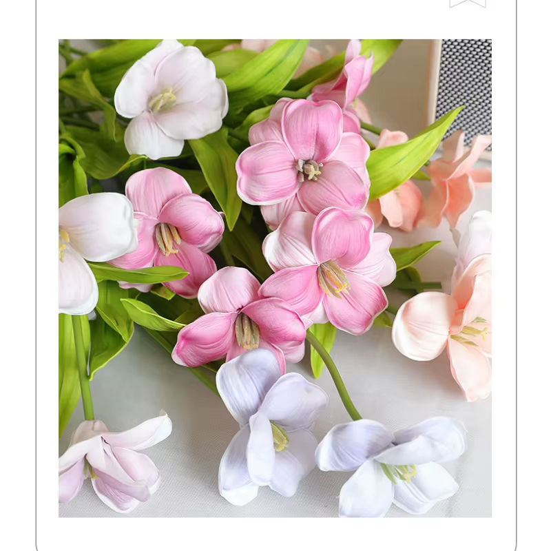 Fleur artificielle de tulipe ouverte de 20 pouces