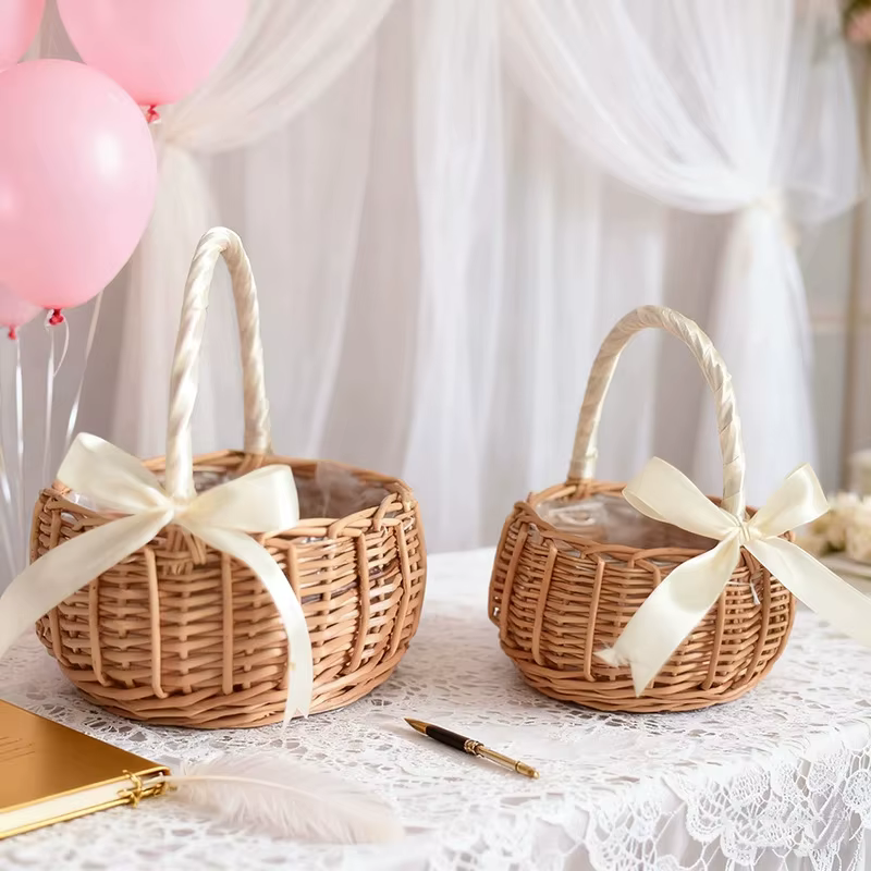 Panier à fleurs tressé en rotin