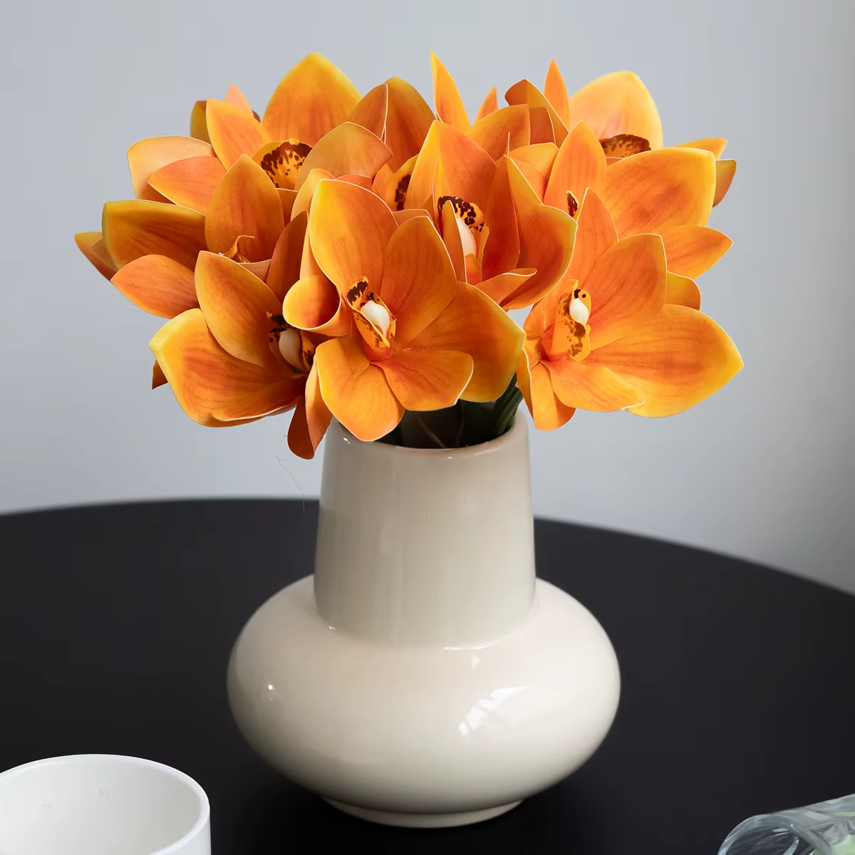 1 Bouquet de 6 fleurs d'orchidées simulées pour décoration de mariage