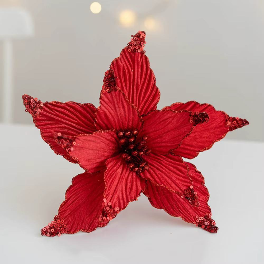Fleurs de Noël scintillantes de haute qualité