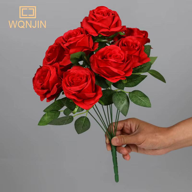Fleurs artificielles violettes à 9 têtes
