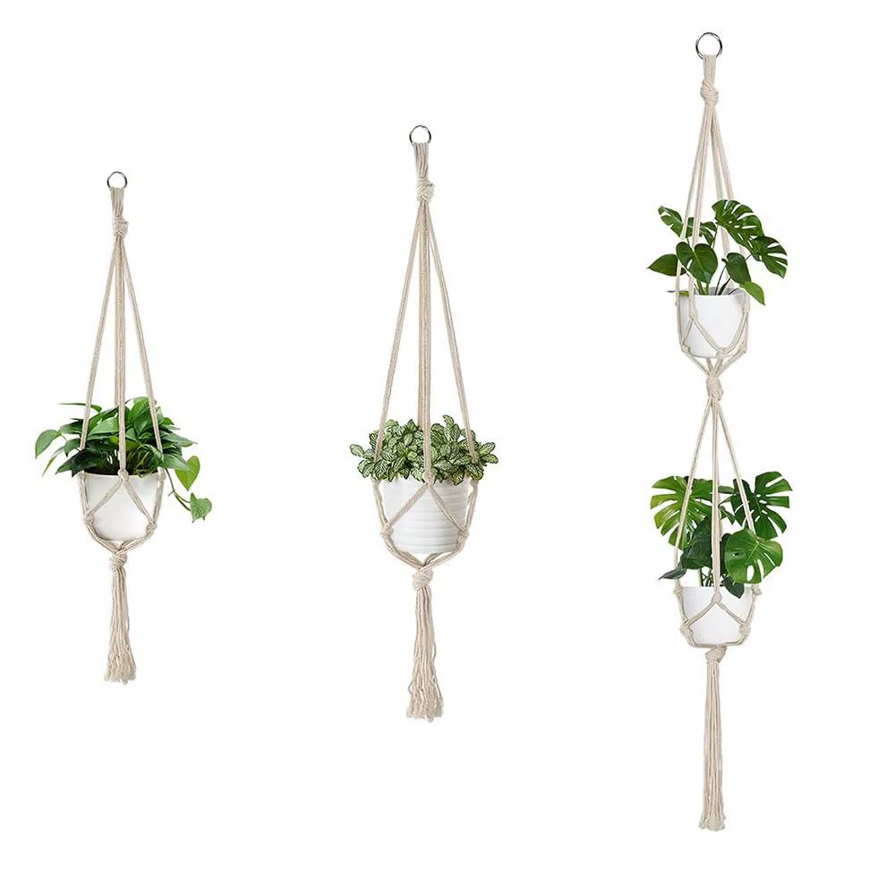 Cintre pour plantes en macramé bohème