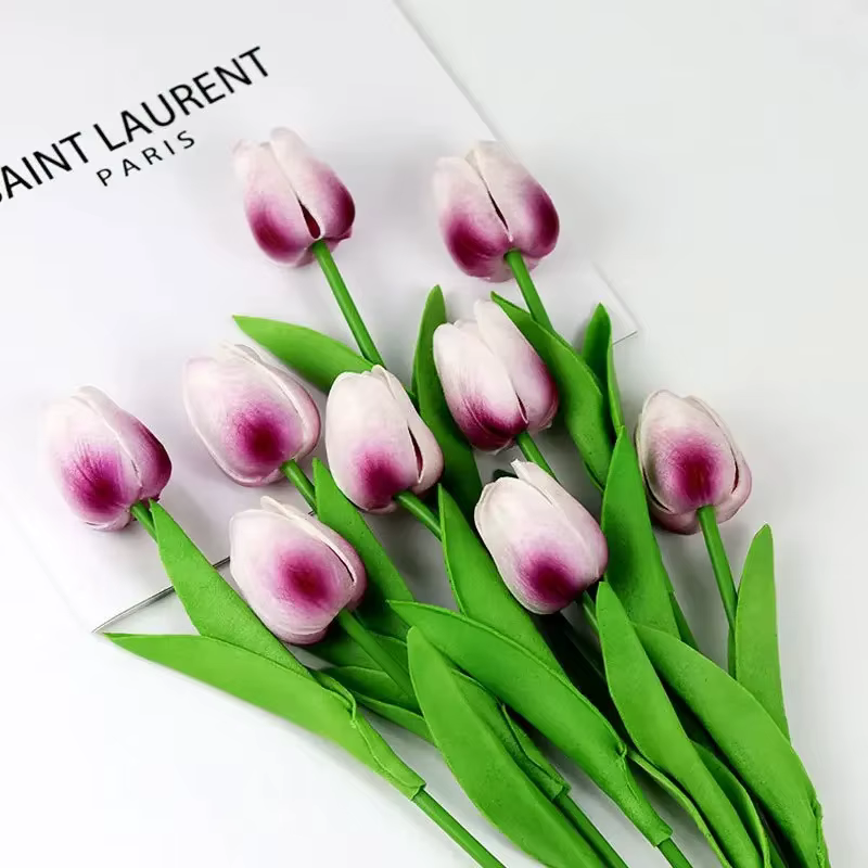 Bouquet de fleurs artificielles tulipes au toucher réel