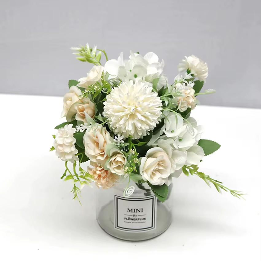 Fleurs artificielles De Mariée Roses Bouquet De Mariage Couronne Plantes Vases Maison Chambre En Plein Air Cour Décoration Accessoires Scrapbooking