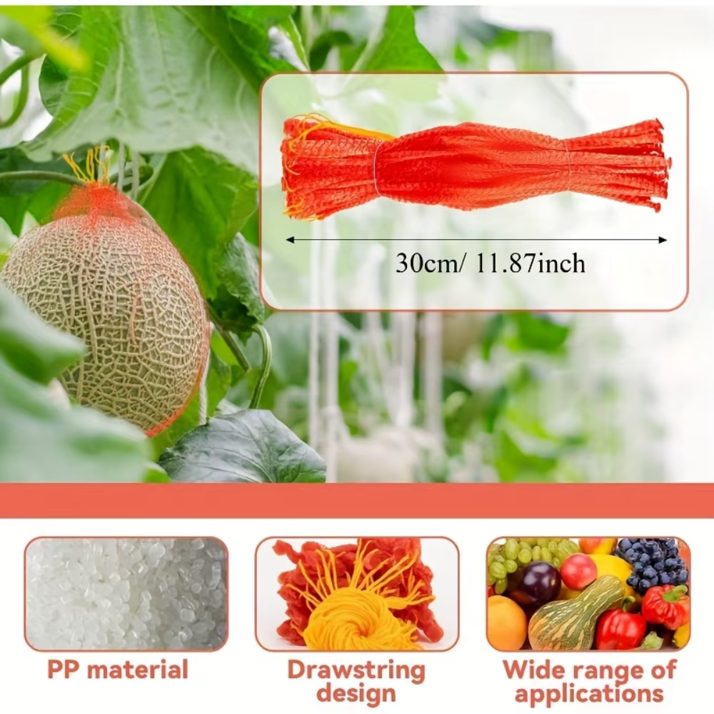 Filet de jardinage robuste en plastique (20/50/100 pièces) pour melons et pastèques