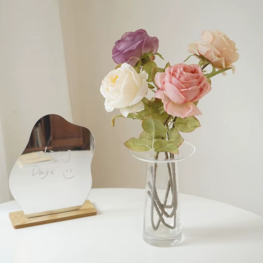 Artificialflower Caramel Rose Haute Qualité Jardin Cour De Mariage Mariée Bouquet Couronne Maison Table Vase Festival Bricolage Cadeau Décor