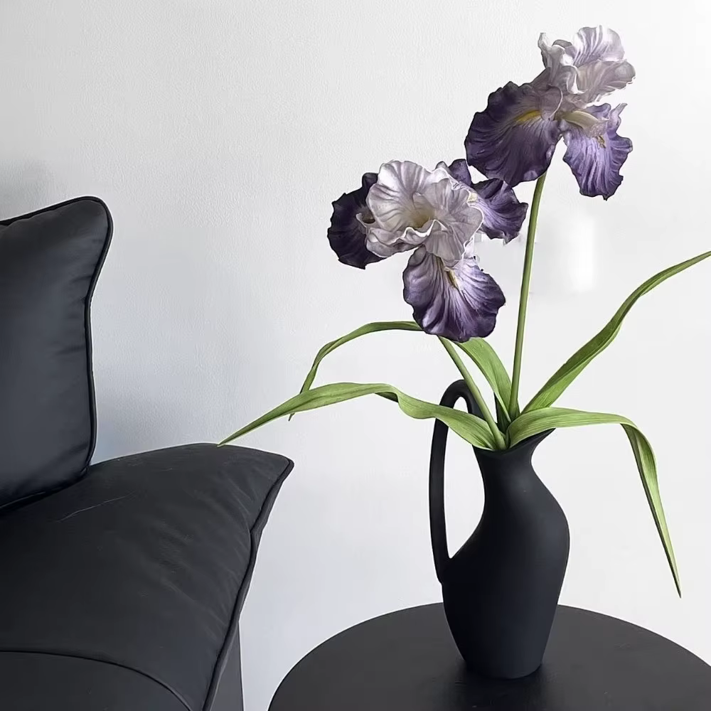 Fleur d'iris artificielle violette en PU