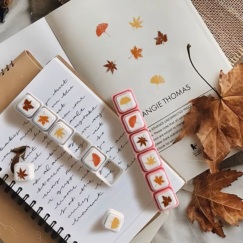 Ensemble de tampons naturels 6-en-1 Quatre Saisons : Feuilles