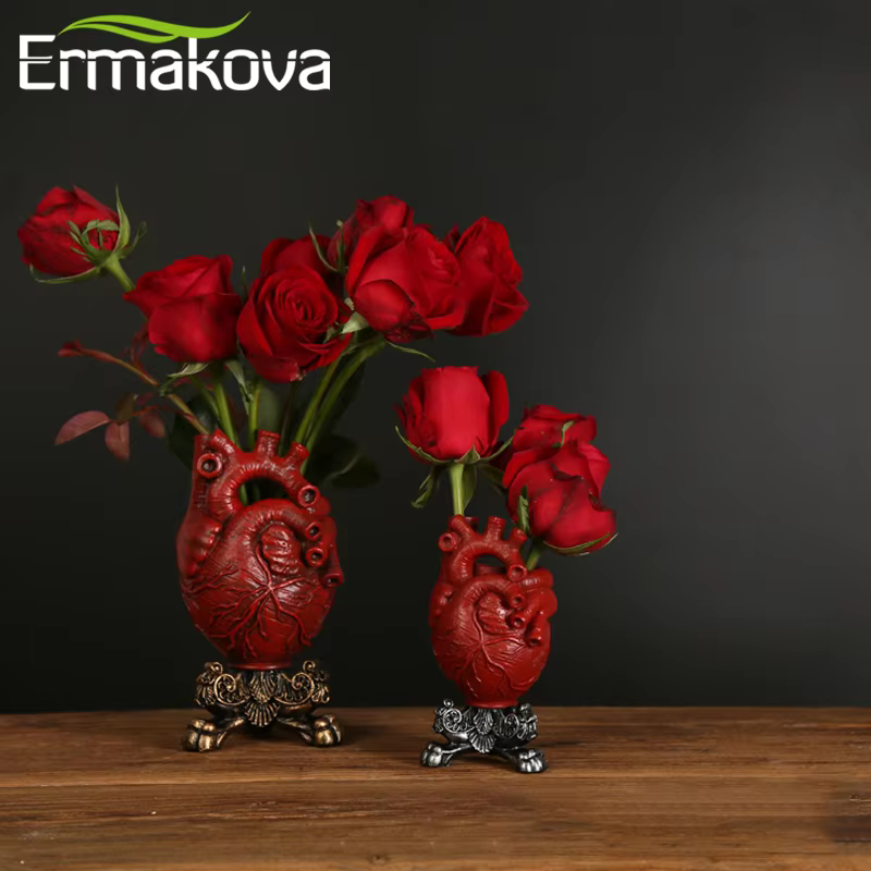 Vase en forme de cœur américain pour décoration de bureau