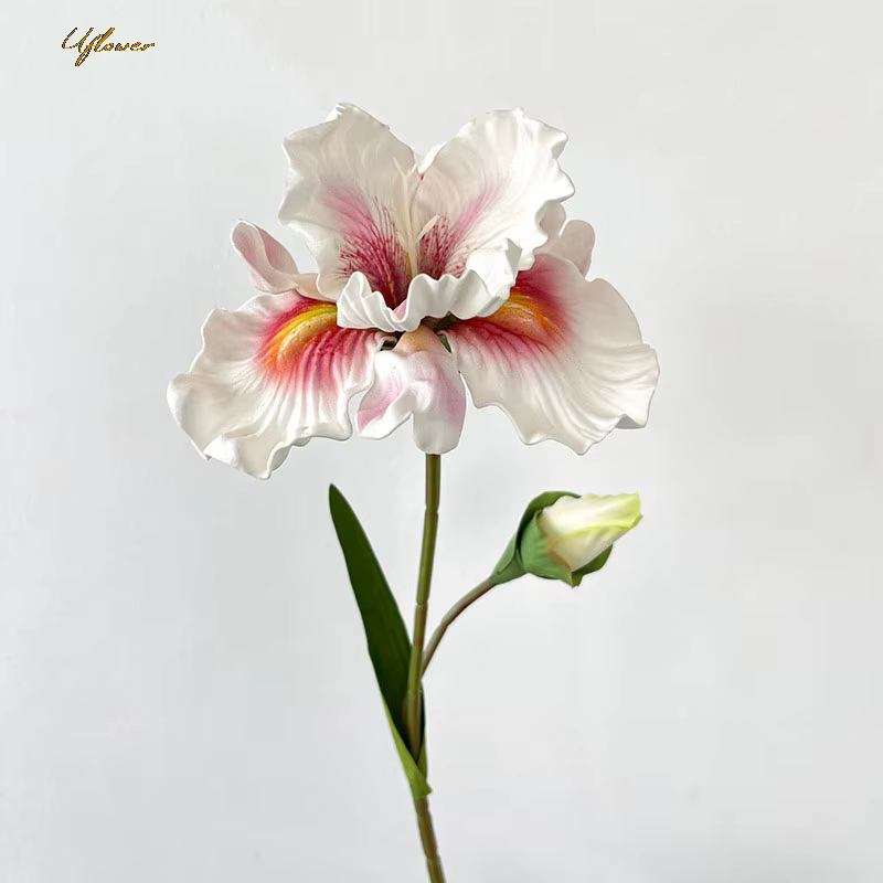 Uflower 45 cm fleur artificielle Rose Bouquet Iris Alice EVA sensation fausse