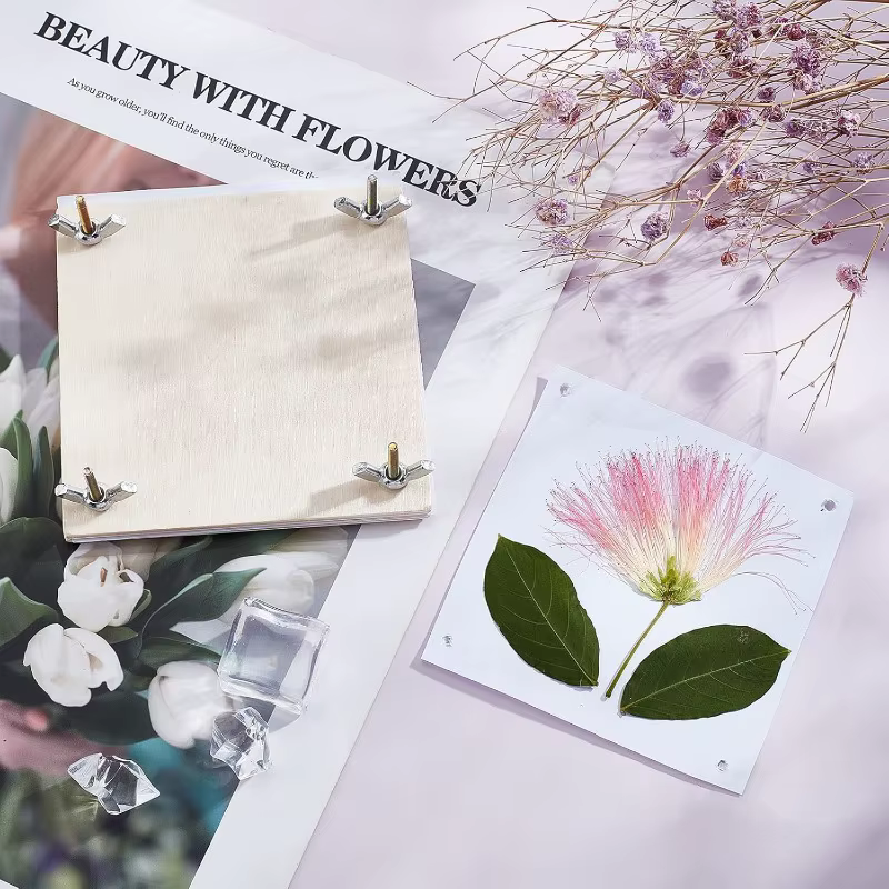 Kit de presse à fleurs en bois 4x4 pouces