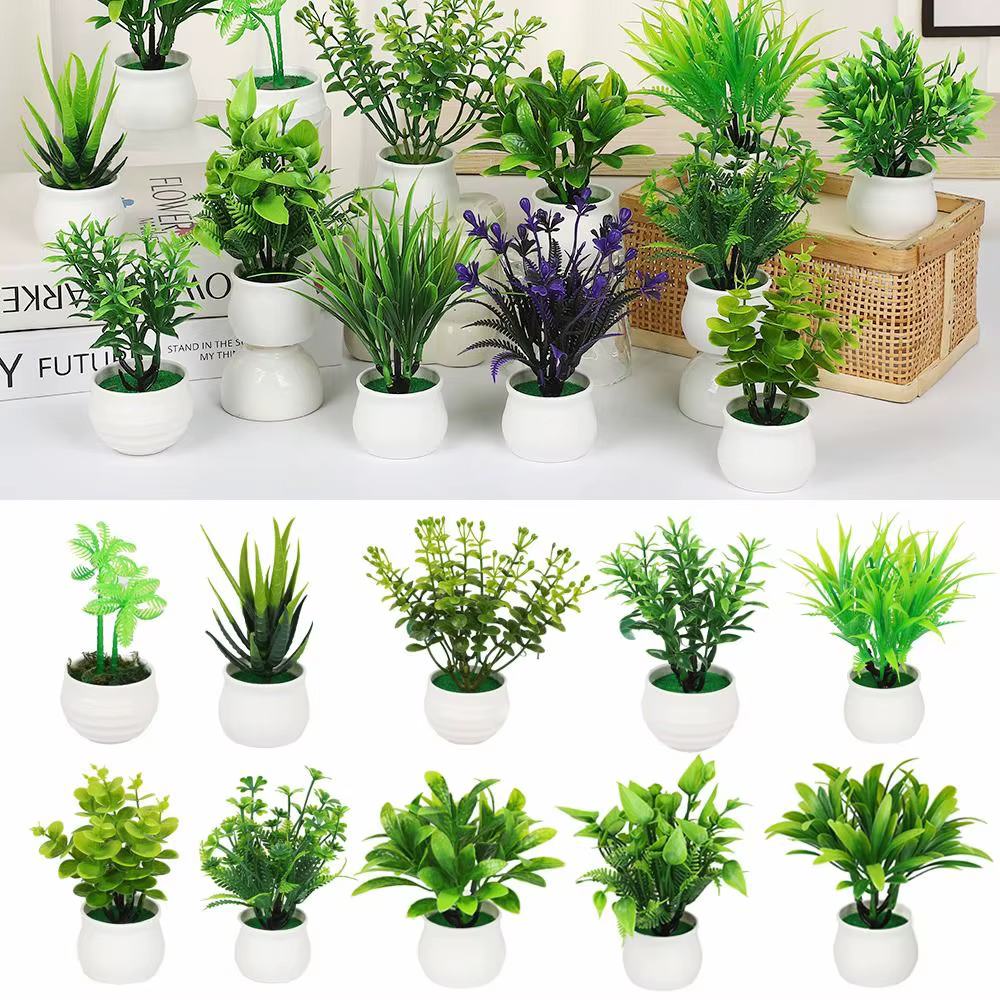 Plantes artificielles vertes bonsaï