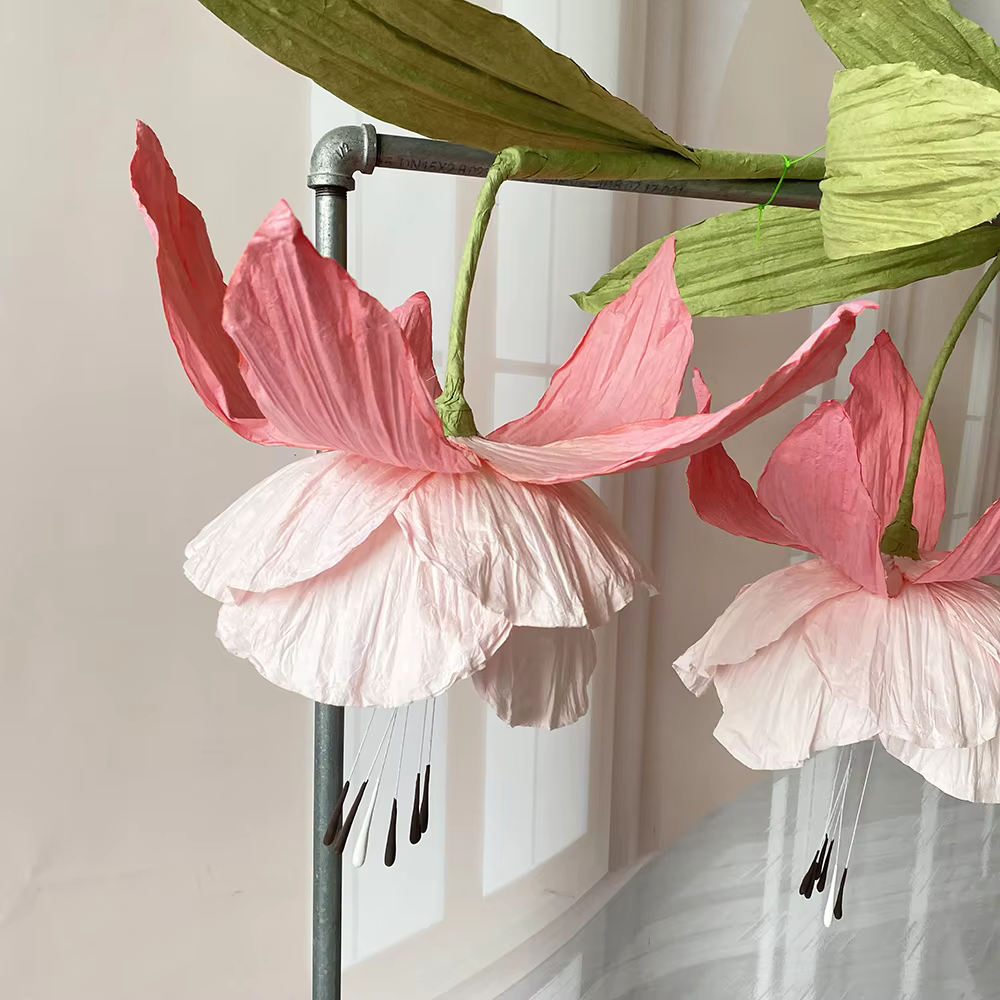 Mariage géant suspendu lys de la vallée fleurs en papier artificielles