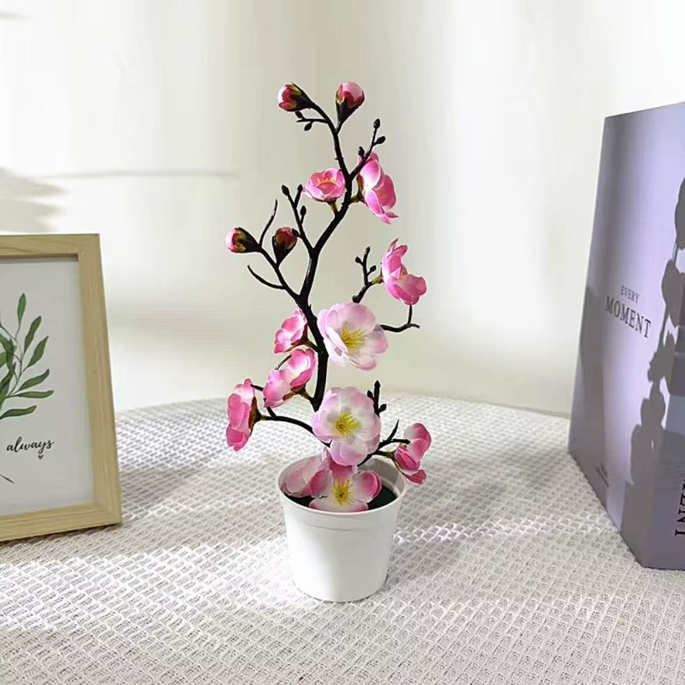 Bonsaï créatif de fleurs de prunier artificielles