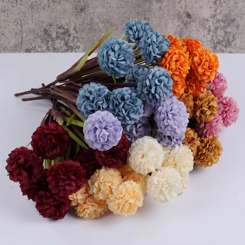 Fleurs d'hortensia artificielles en soie