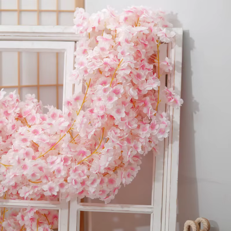 Guirlande de fleurs artificielles de cerisier Sakura de 180 cm pour mariage