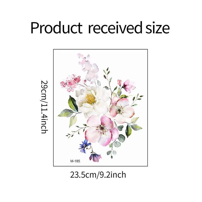 Autocollant Mural auto-adhésif à diverses plantes vertes et fleurs