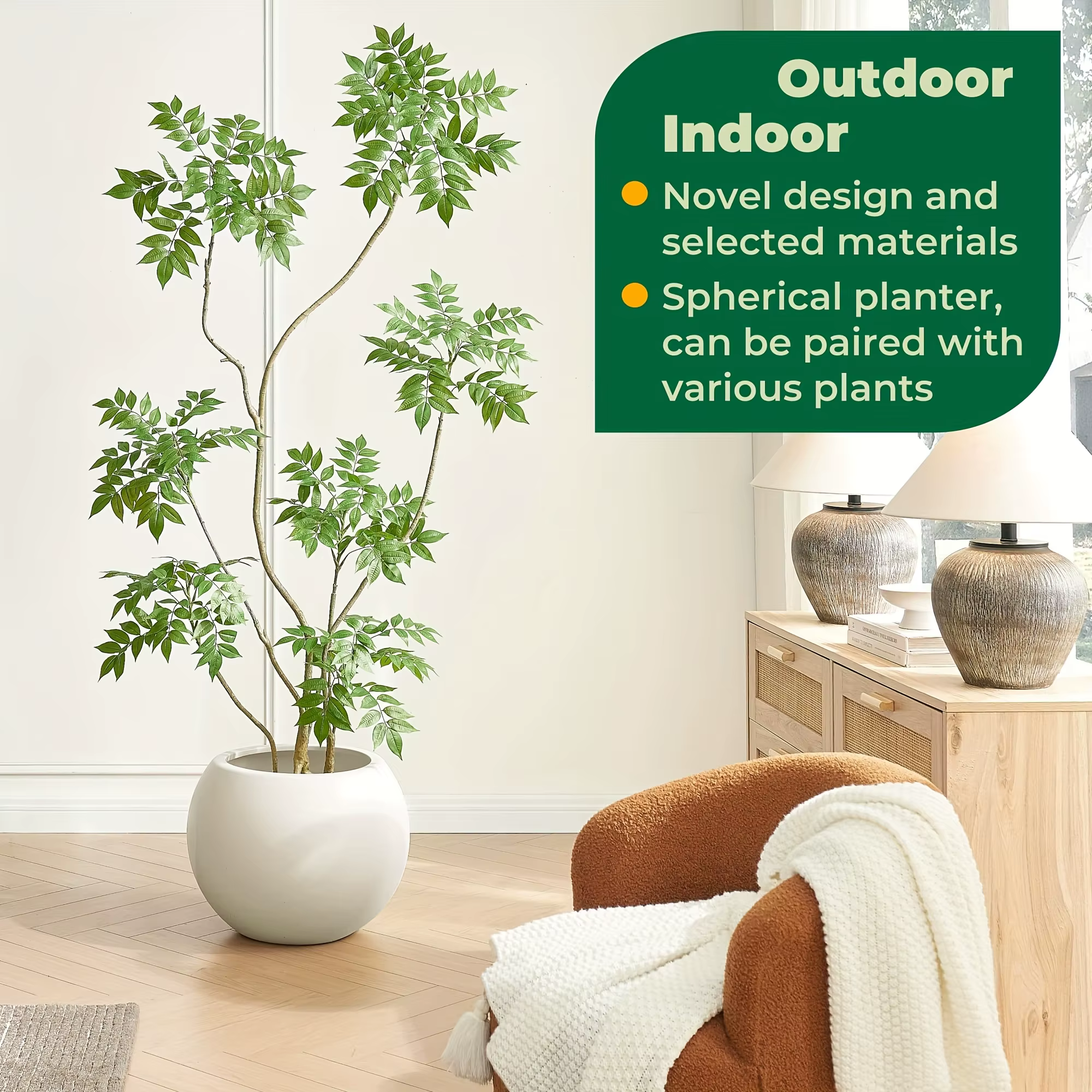 Pots de fleurs ronds pour l'intérieur et l'extérieur
