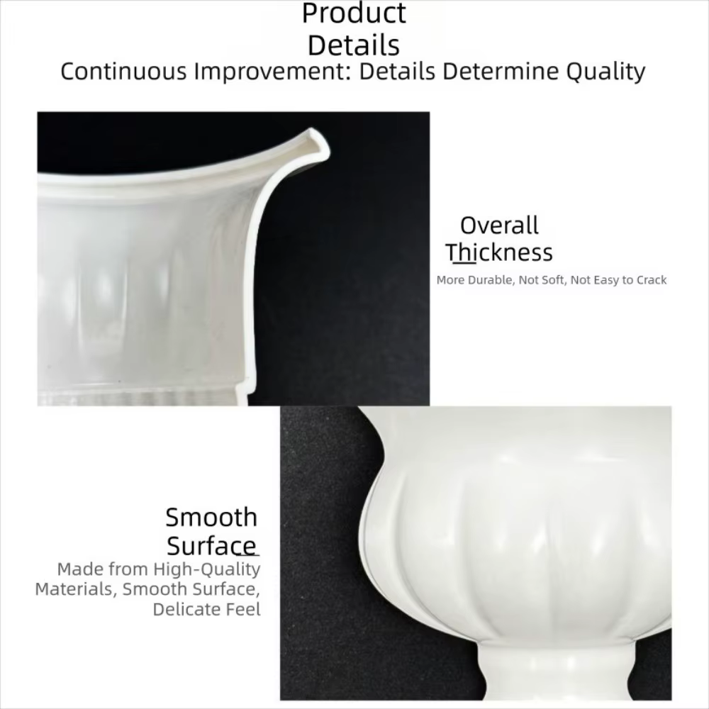 Nouveau vase mural demi-cercle blanc peint à la main