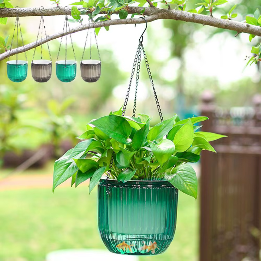 Pot de fleurs auto-arrosant pour décoration de jardin avec trous de drainage
