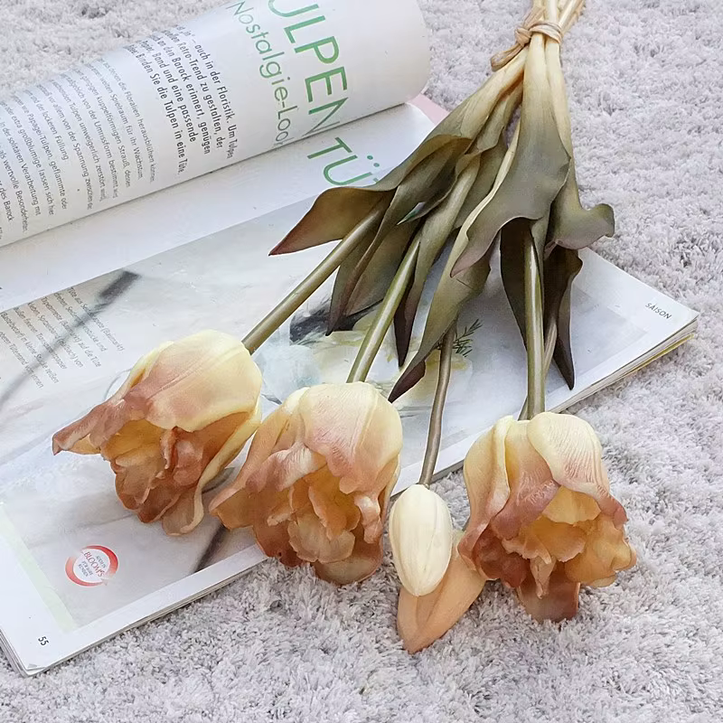 Bouquet de fleurs artificielles tulipes en Silicone