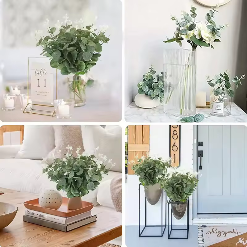 10 tiges de feuilles d'eucalyptus vertes