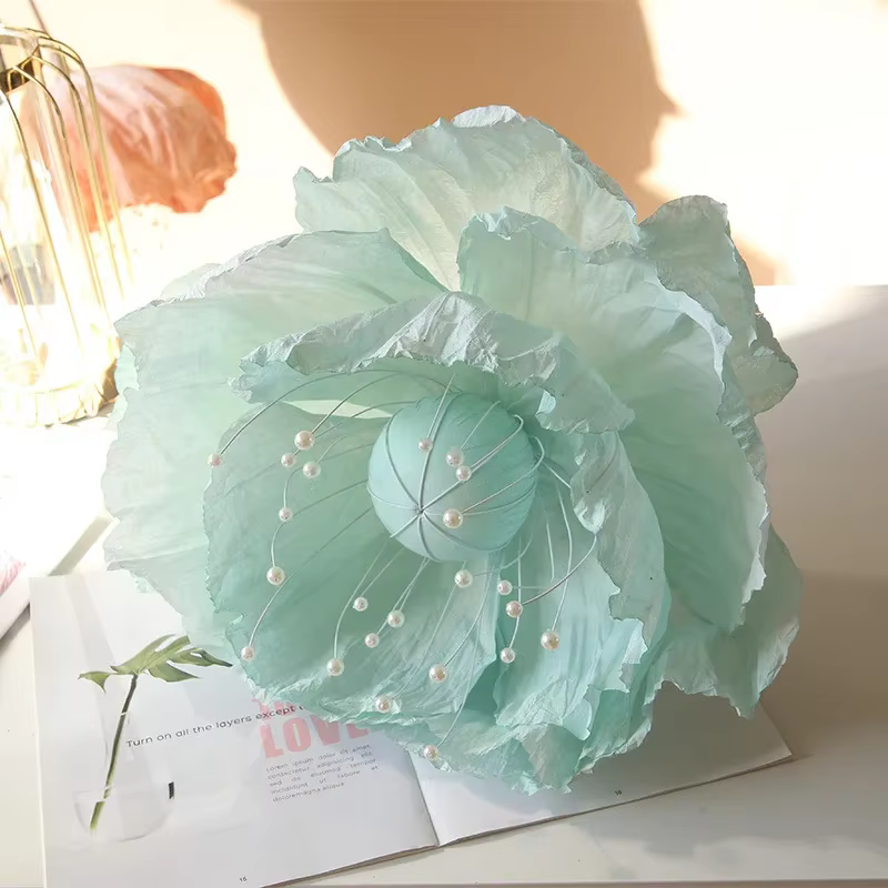 Fleurs artificielles en papier de pavot