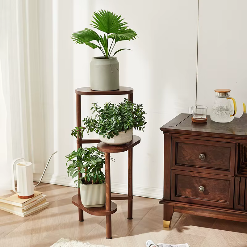 Support pour plantes d'intérieur en bois massif
