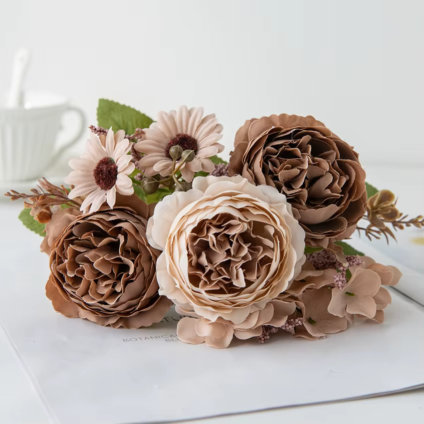 Fleur artificielle soie pivoine persane cour extérieure jardin Festival de mariage Bouquet de mariée maison chambre bricolage cadeau boîte Scrapbook Decor