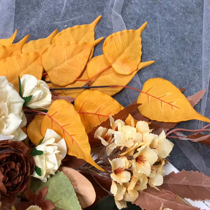 Bouquet botanique rose en rayonne d'automne