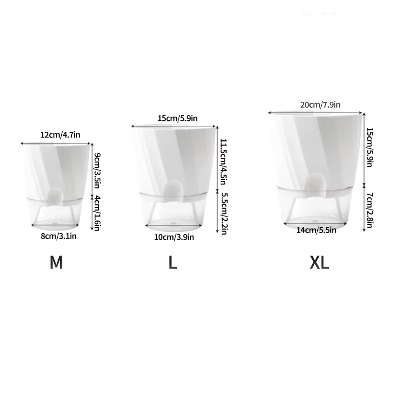 Pot d'arrosage automatique transparent