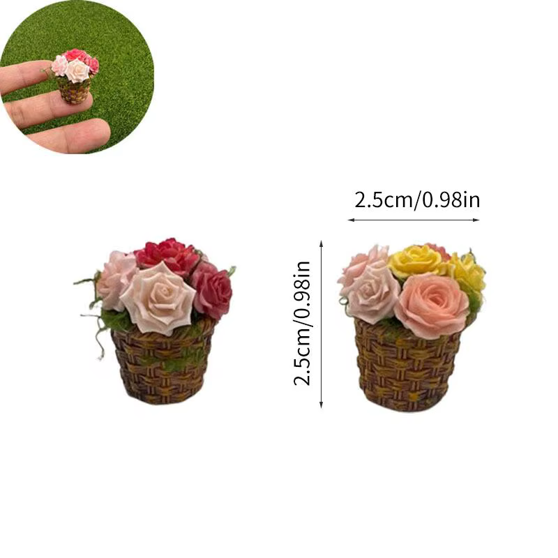 Mini fleurs en pot, simulation de pot de fleurs