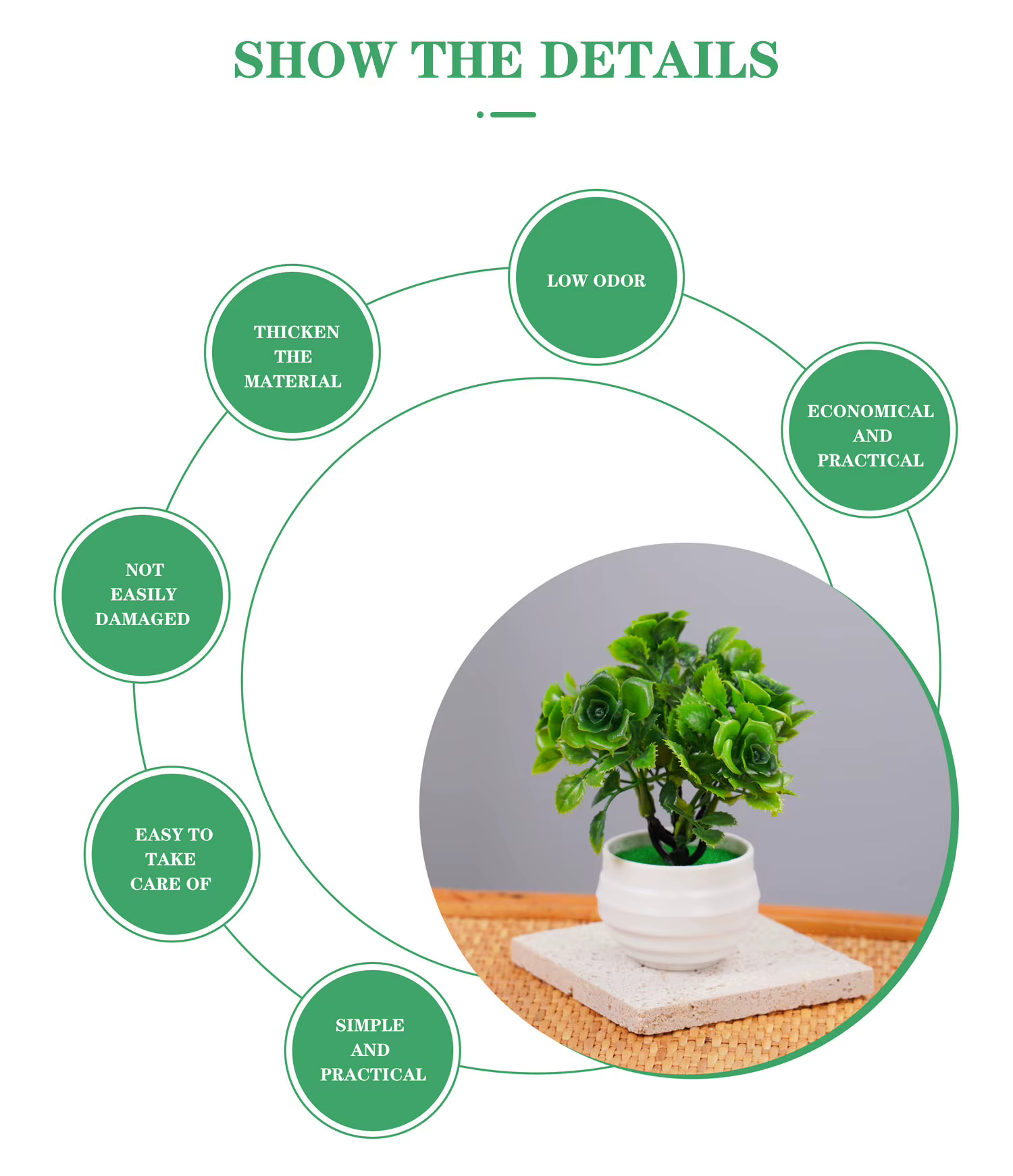Plantes artificielles en pot de bonsaï