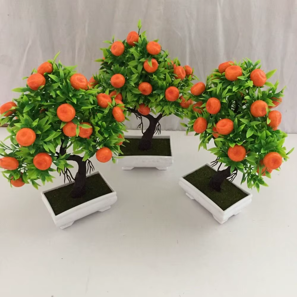 Fruits artificiels multicolores en pot : Grenade
