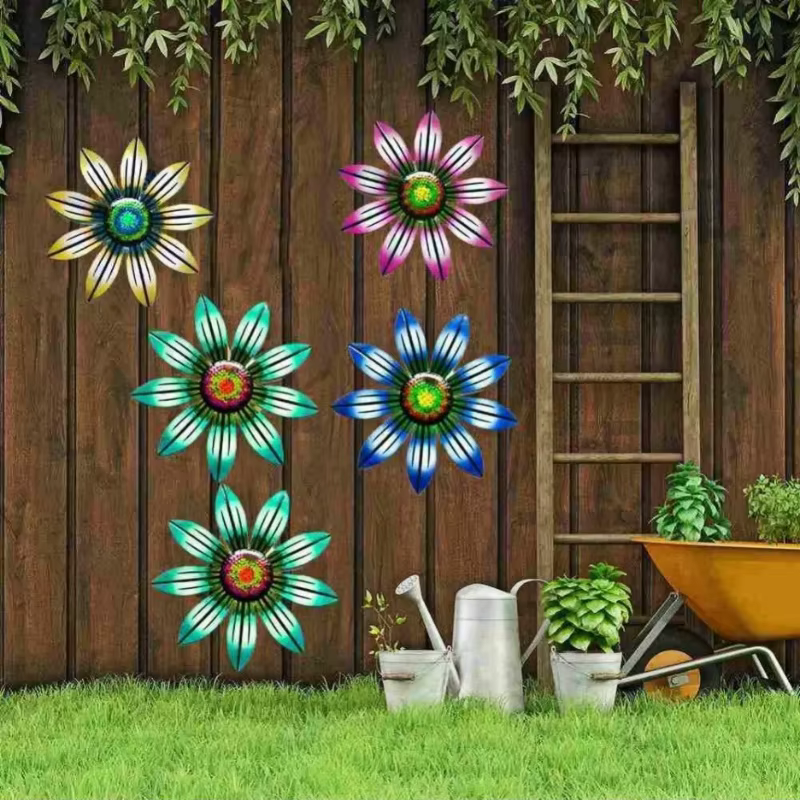 Décoration murale de fleurs en métal