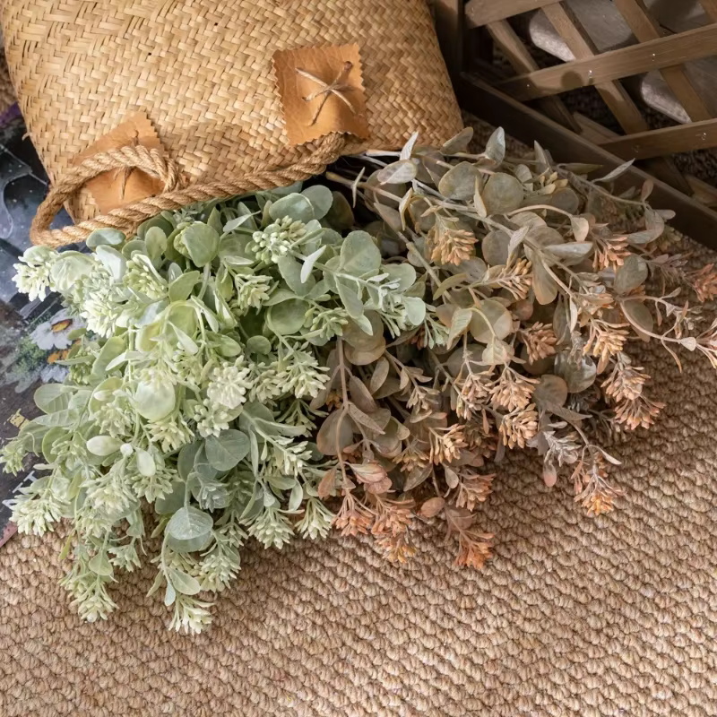 Qiuya-Plante Verte Artificielle Blanche