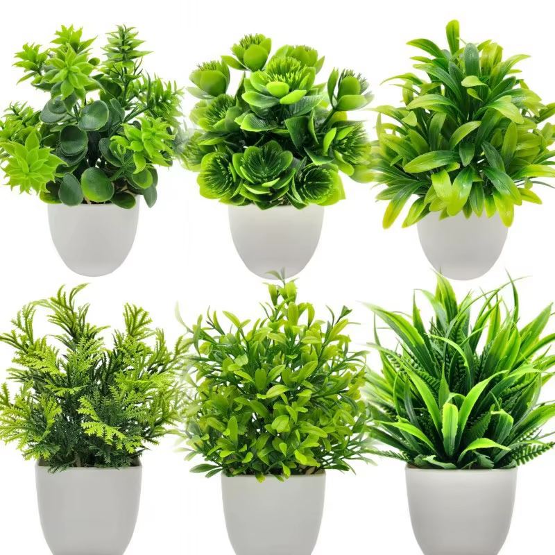 Bonsaï artificiel vert fausse plante plantes en pot décorations intérieures et extérieures de chambre à coucher de