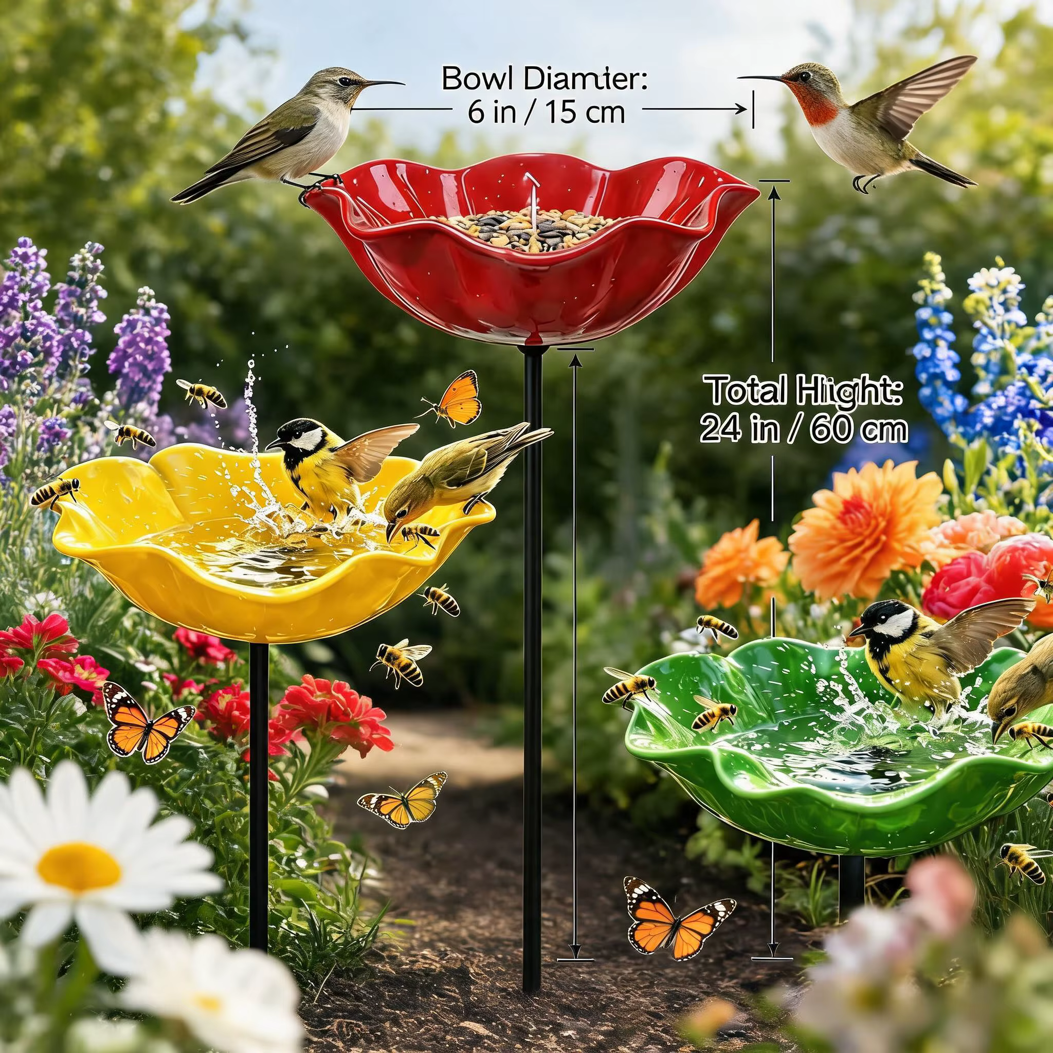 Station d'abreuvement pour abeilles en forme de fleur