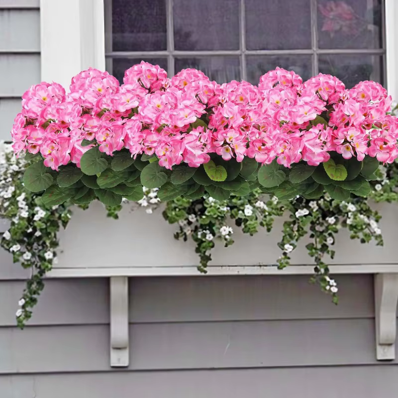 Bouquet de 3 Géraniums Artificiels pour la Décoration Intérieure