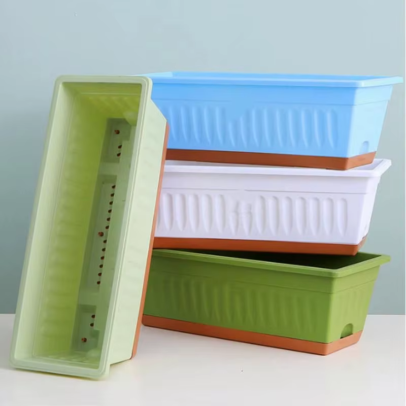 【CPI】 1 pot de fleurs rectangulaire en plastique pour plantes d'intérieur et d'extérieur