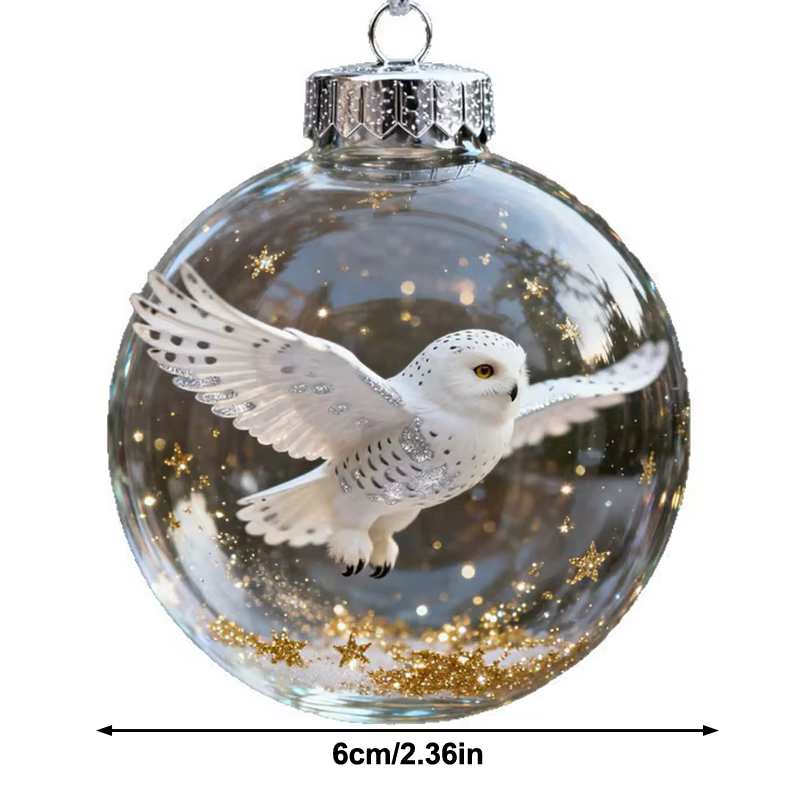 Ornement de noël clair d'oiseaux de la nature