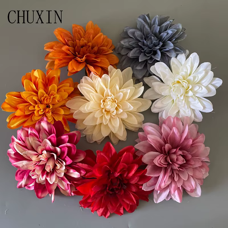 Têtes de fleurs en soie de dahlia