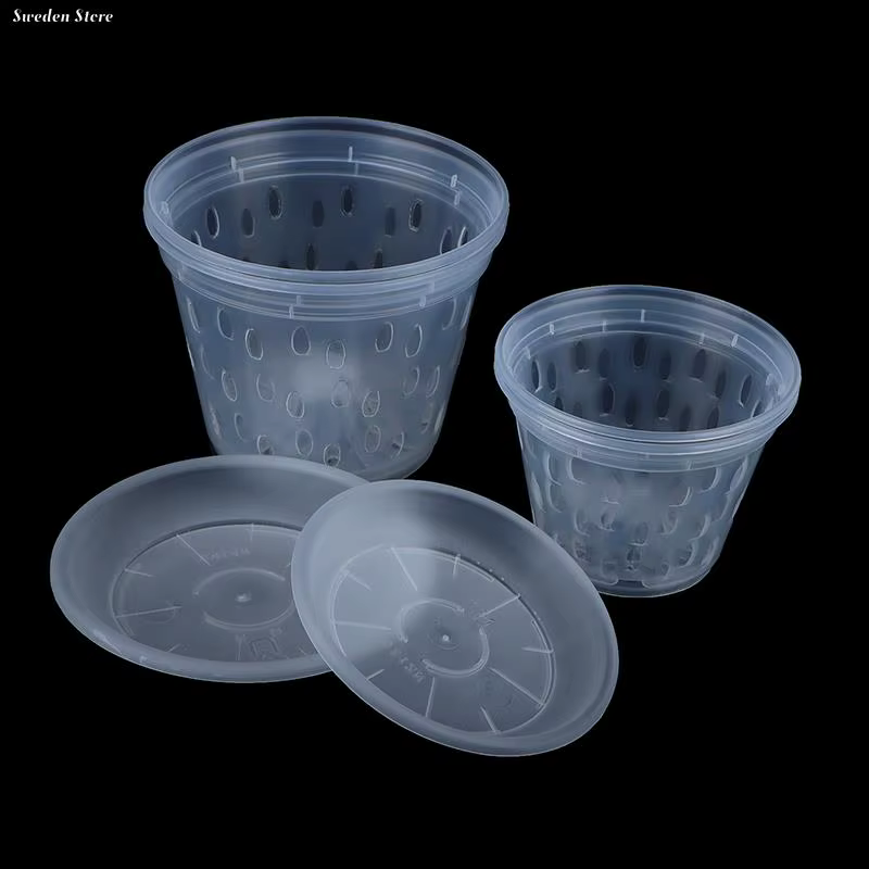 Pot de fleurs transparent avec trous