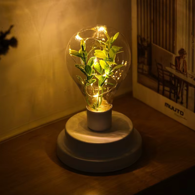 Lampe de Nuit LED à Piles de 62 Plantes Vertes